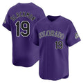 Rebec C.Rockies #19 Charlie Blackmon Player Purple Limited Home Stitched Jerseys