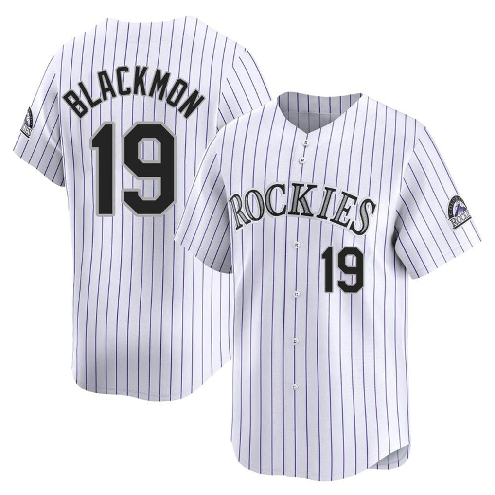 Rebec C.Rockies #19 Charlie Blackmon Player White Limited Home Stitched Jerseys