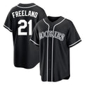 Rebec C.Rockies #21 Kyle Freeland Player Black Fashion Out Home Game Stitched Jerseys