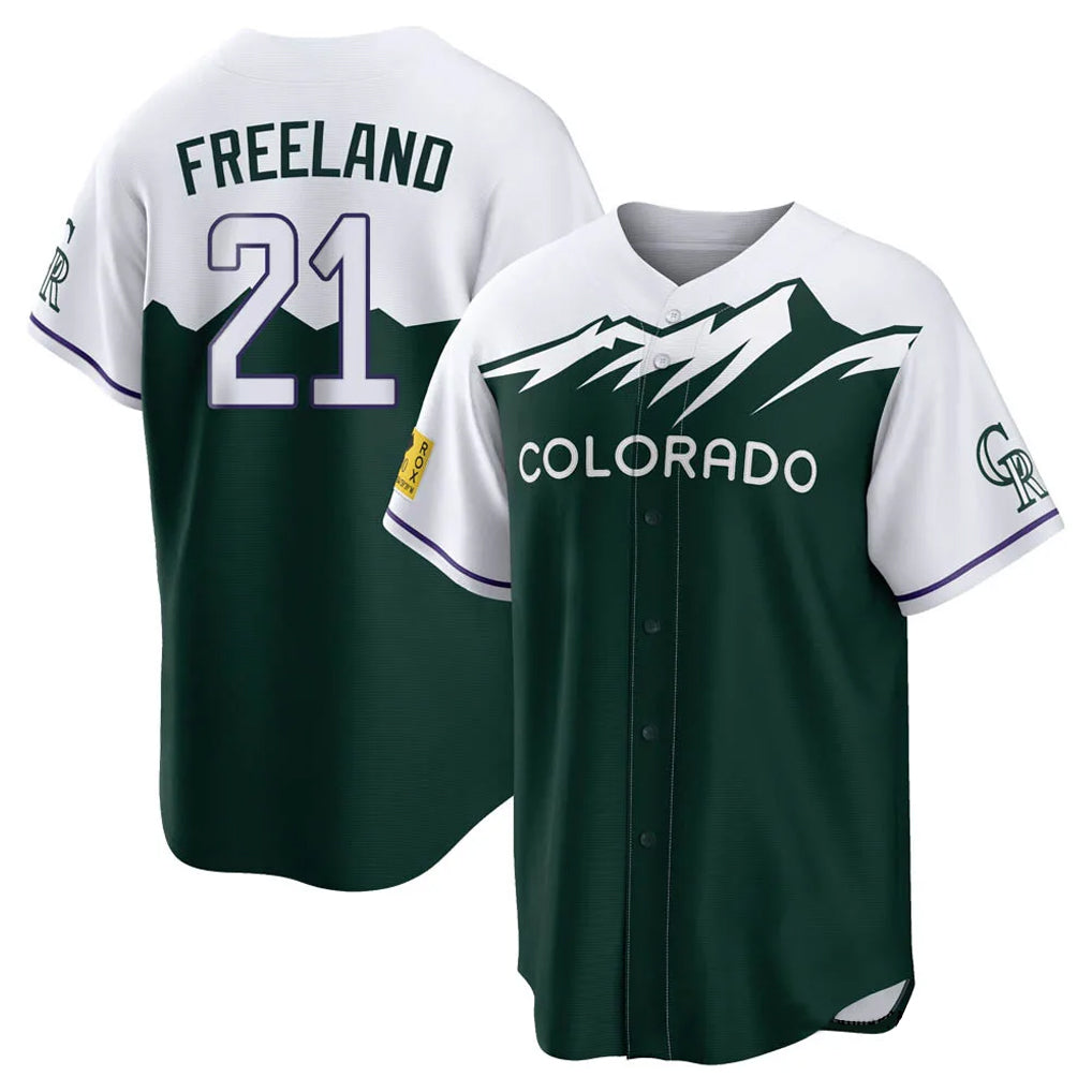 Rebec C.Rockies #21 Kyle Freeland Player Green City Connect Home Game Stitched Jerseys