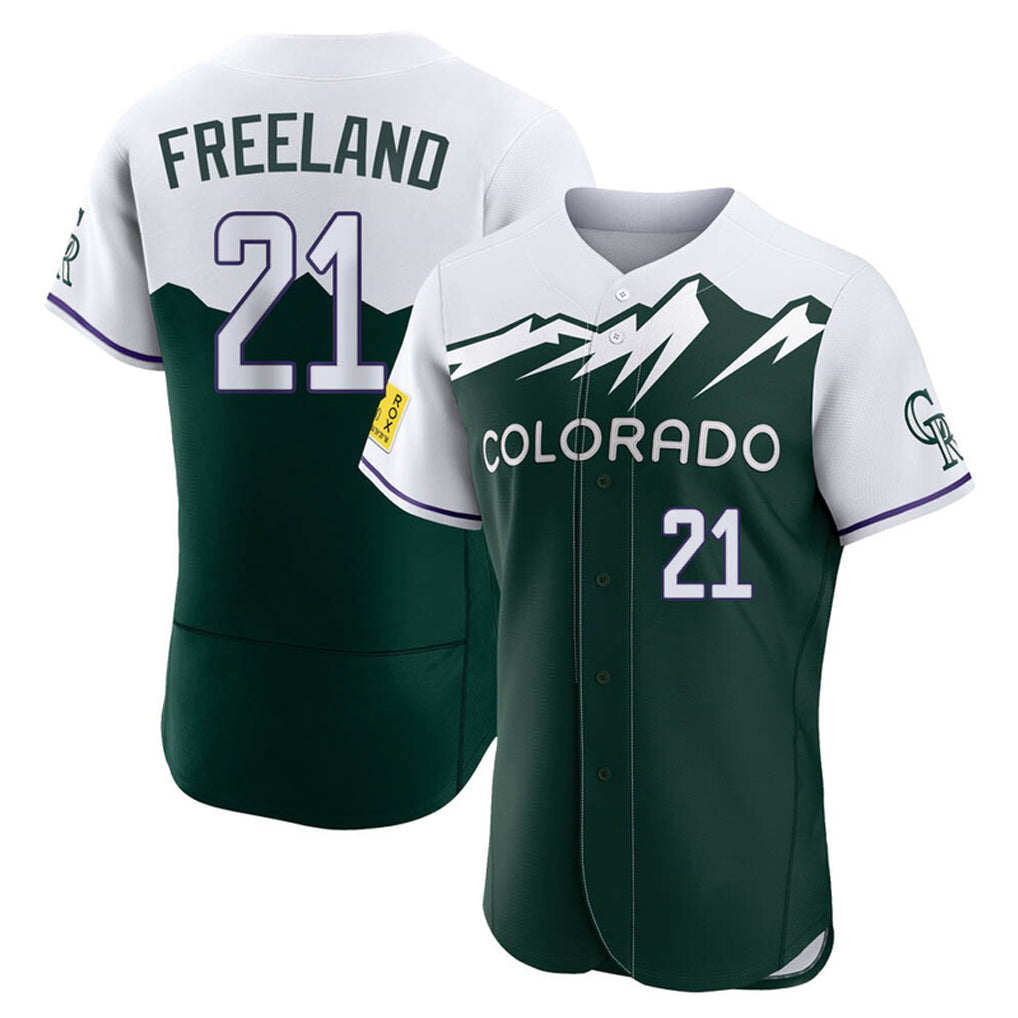 Rebec C.Rockies #21 Kyle Freeland Player Green City Connect Limited Elite Home Stitched Jerseys