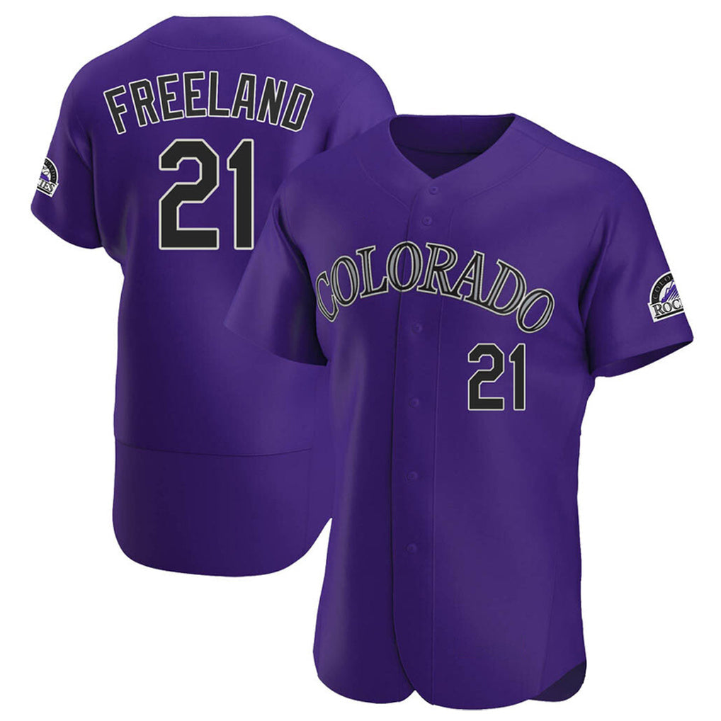 Rebec C.Rockies #21 Kyle Freeland Player Purple Limited Elite Home Stitched Jerseys