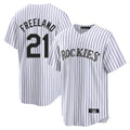 Rebec C.Rockies #21 Kyle Freeland Player White Game Home Stitched Jerseys