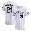 Rebec C.Rockies #21 Kyle Freeland Player White Limited Elite Home Stitched Jerseys