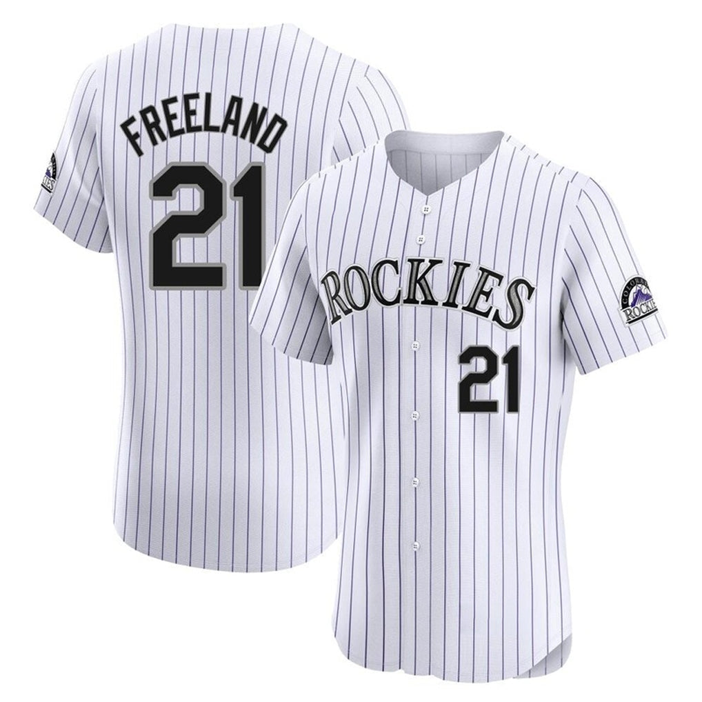 Rebec C.Rockies #21 Kyle Freeland Player White Limited Elite Home Stitched Jerseys