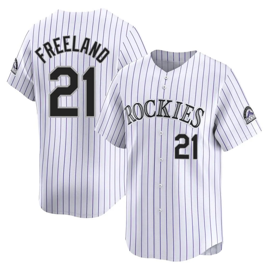 Rebec C.Rockies #21 Kyle Freeland Player White Limited Home Stitched Jerseys
