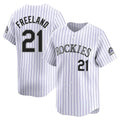 Rebec C.Rockies #21 Kyle Freeland Player White Limited Home Stitched Jerseys