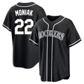 Rebec C.Rockies #22 Mickey Moniak Player Black Fashion Out Home Game Stitched Jerseys