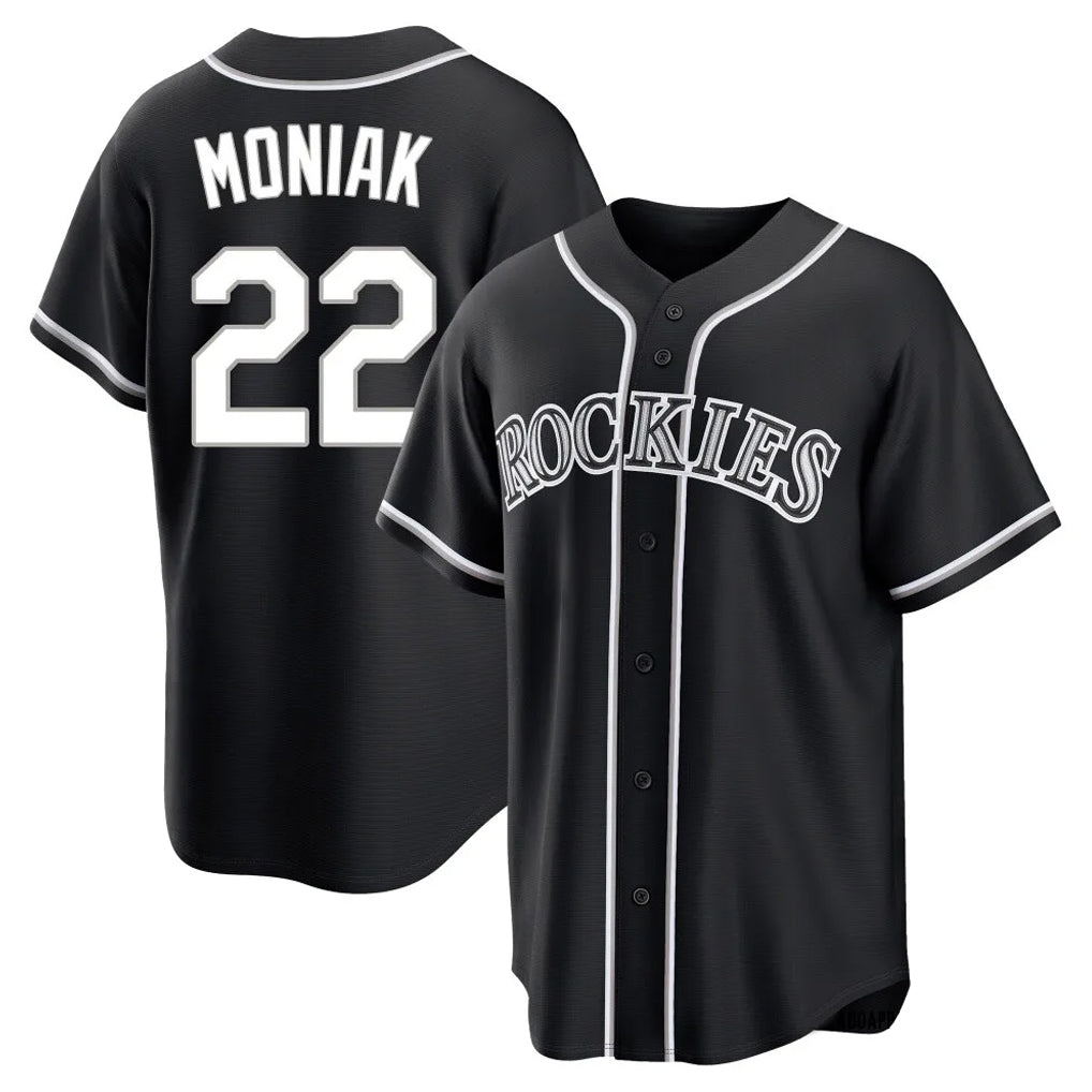 Rebec C.Rockies #22 Mickey Moniak Player Black Fashion Out Home Game Stitched Jerseys