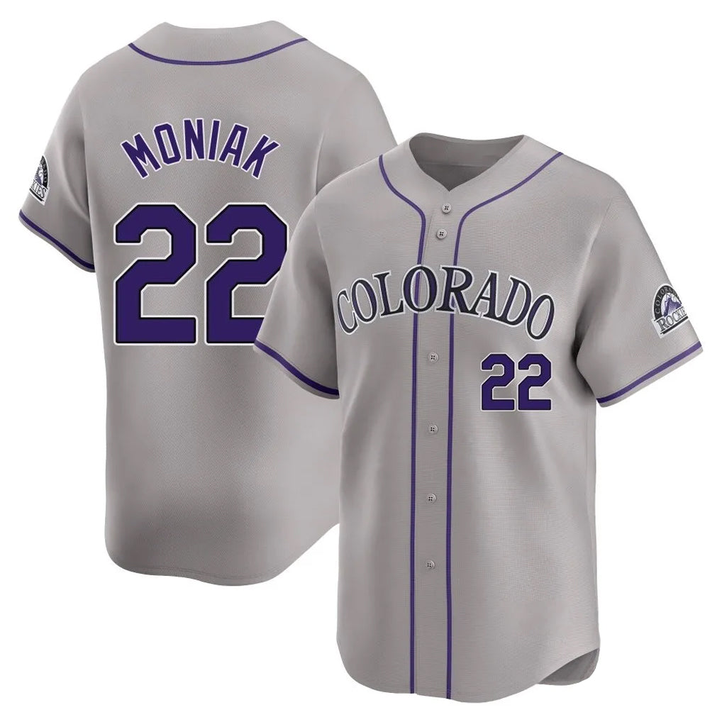 Rebec C.Rockies #22 Mickey Moniak Player Gray Limited Home Stitched Jerseys