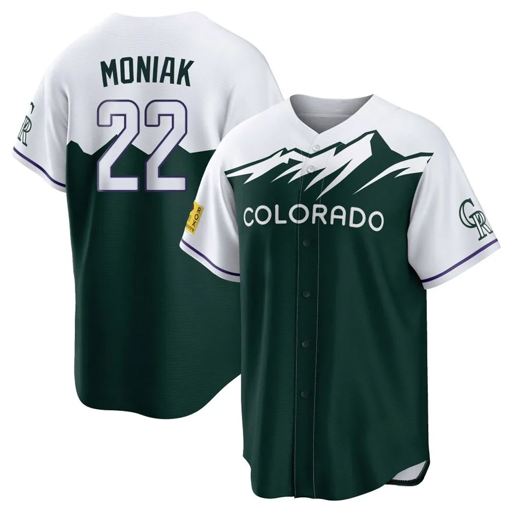 Rebec C.Rockies #22 Mickey Moniak Player Green City Connect Home Game Stitched Jerseys