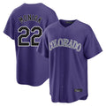 Rebec C.Rockies #22 Mickey Moniak Player Purple Game Home Stitched Jerseys