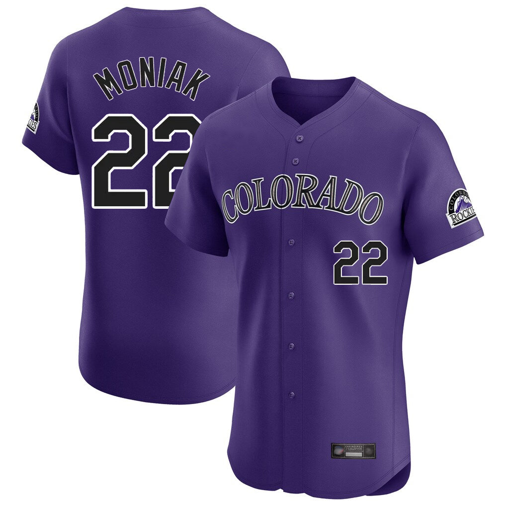 Rebec C.Rockies #22 Mickey Moniak Player Purple Limited Elite Home Stitched Jerseys