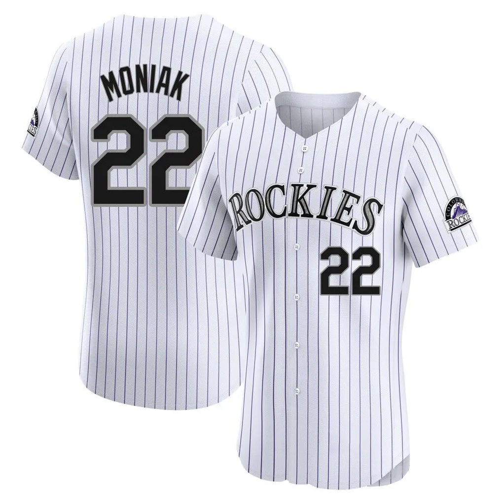 Rebec C.Rockies #22 Mickey Moniak Player White Limited Elite Home Stitched Jerseys