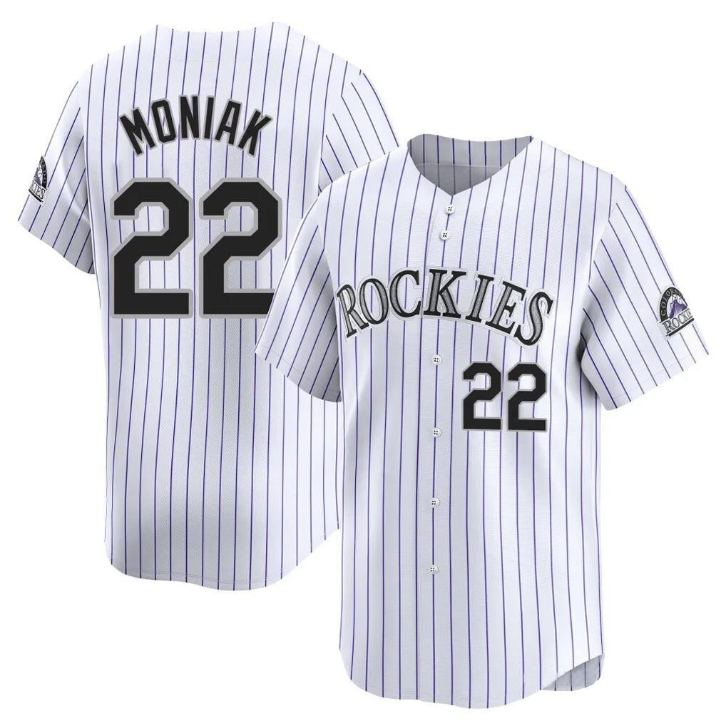Rebec C.Rockies #22 Mickey Moniak Player White Limited Home Stitched Jerseys