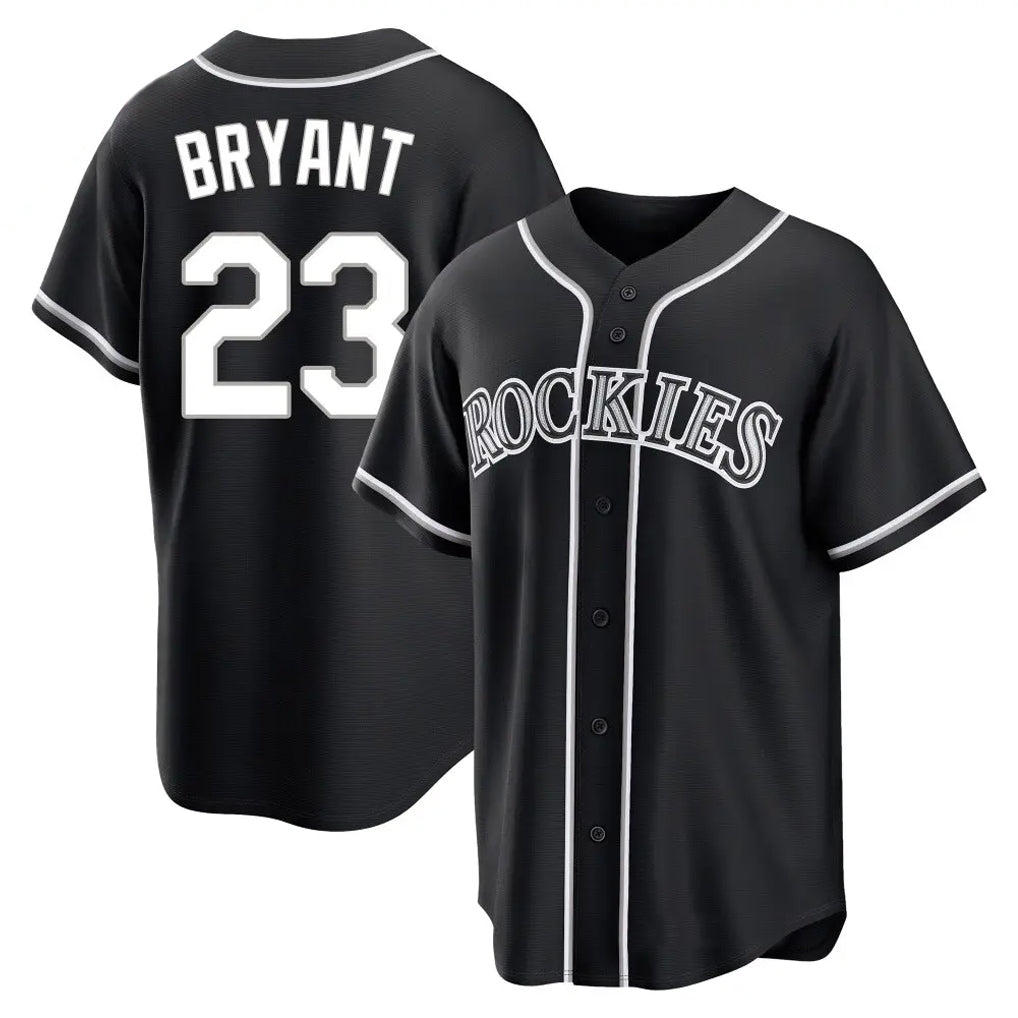 Rebec C.Rockies #23 Kris Bryant Player Black Fashion Out Home Game Stitched Jerseys