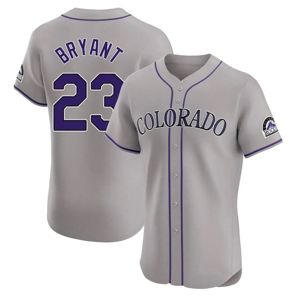 Rebec C.Rockies #23 Kris Bryant Player Gray Limited Elite Home Stitched Jerseys