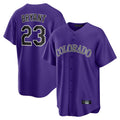 Rebec C.Rockies #23 Kris Bryant Player Purple Game Home Stitched Jerseys