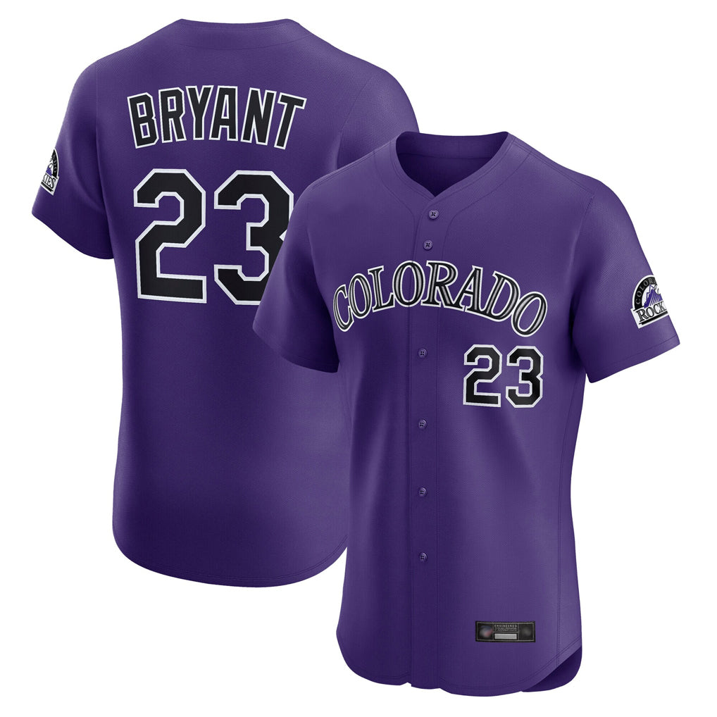 Rebec C.Rockies #23 Kris Bryant Player Purple Limited Elite Home Stitched Jerseys