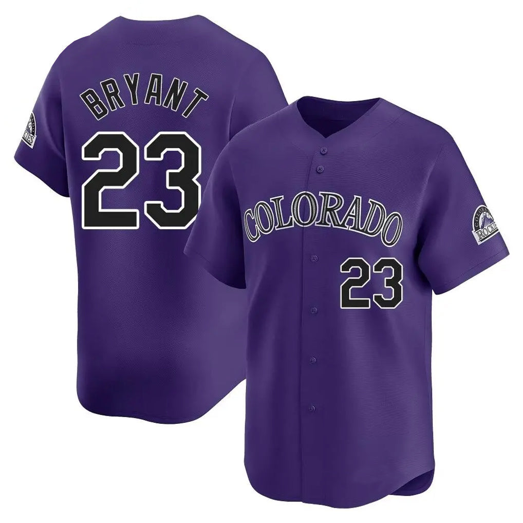 Rebec C.Rockies #23 Kris Bryant Player Purple Limited Home Stitched Jerseys