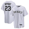 Rebec C.Rockies #23 Kris Bryant Player White Game Home Stitched Jerseys