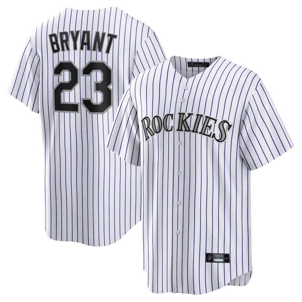 Rebec C.Rockies #23 Kris Bryant Player White Game Home Stitched Jerseys