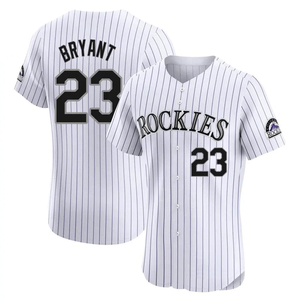 Rebec C.Rockies #23 Kris Bryant Player White Limited Elite Home Stitched Jerseys