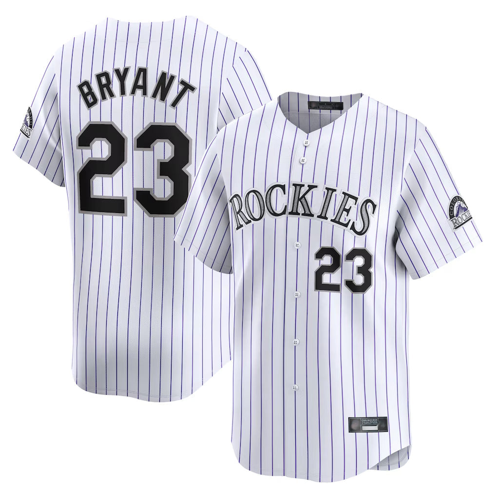 Rebec C.Rockies #23 Kris Bryant Player White Limited Home Stitched Jerseys