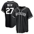Rebec C.Rockies #27 Jordan Beck Player Black Fashion Out Home Game Stitched Jerseys