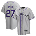 Rebec C.Rockies #27 Jordan Beck Player Gray Game Home Stitched Jerseys