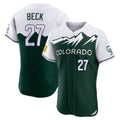 Rebec C.Rockies #27 Jordan Beck Player Green City Connect Limited Elite Home Stitched Jerseys