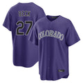 Rebec C.Rockies #27 Jordan Beck Player Purple Game Home Stitched Jerseys