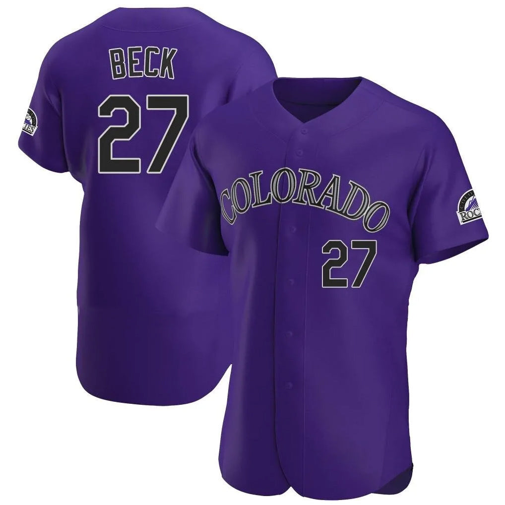 Rebec C.Rockies #27 Jordan Beck Player Purple Limited Elite Home Stitched Jerseys