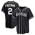 Rebec C.Rockies #2 Tyler Freeman Player Black Fashion Out Home Game Stitched Jerseys