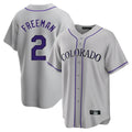 Rebec C.Rockies #2 Tyler Freeman Player Gray Game Home Stitched Jerseys