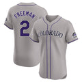 Rebec C.Rockies #2 Tyler Freeman Player Gray Limited Elite Home Stitched Jerseys