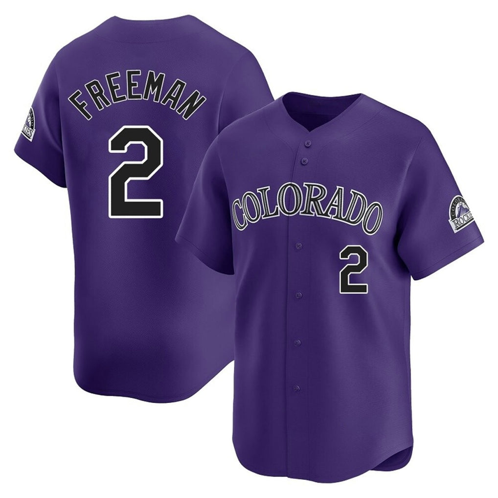 Rebec C.Rockies #2 Tyler Freeman Player Purple Limited Home Stitched Jerseys