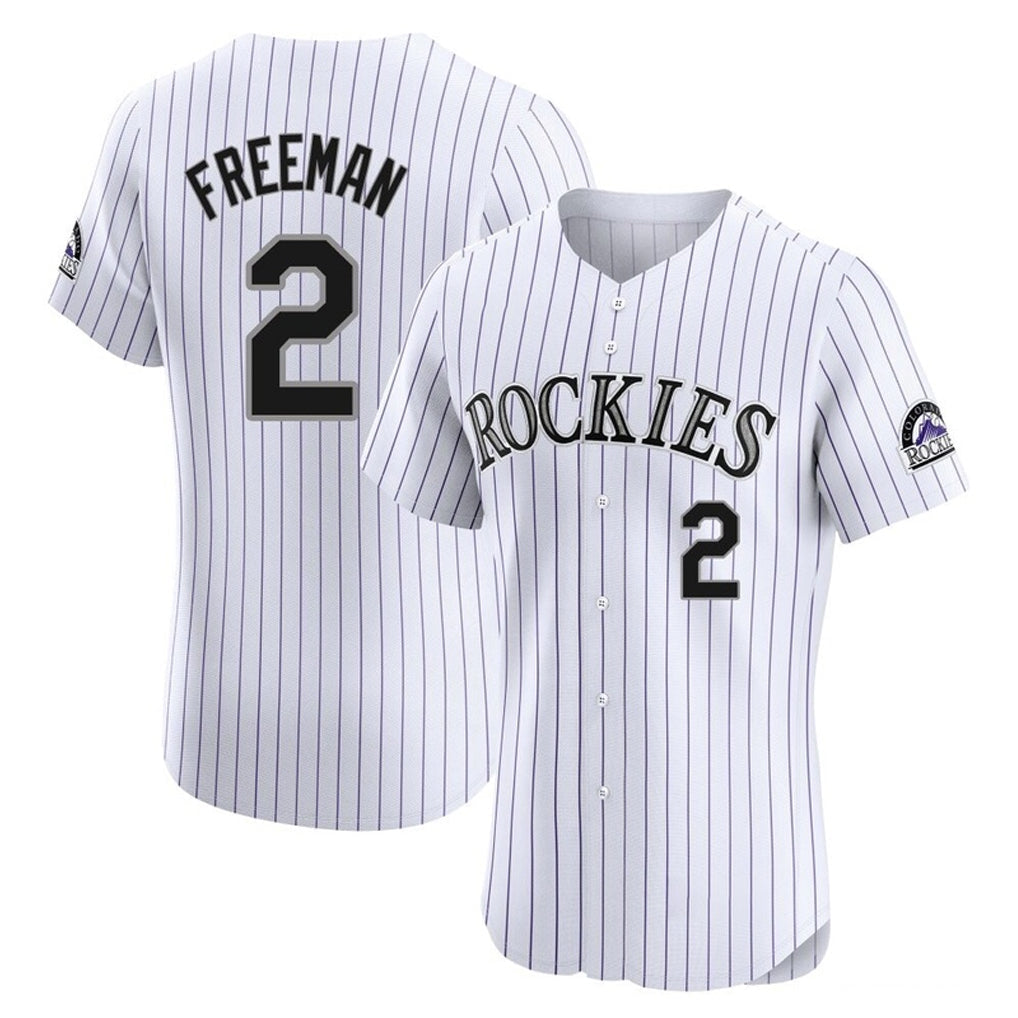 Rebec C.Rockies #2 Tyler Freeman Player White Limited Elite Home Stitched Jerseys