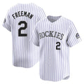 Rebec C.Rockies #2 Tyler Freeman Player White Limited Home Stitched Jerseys