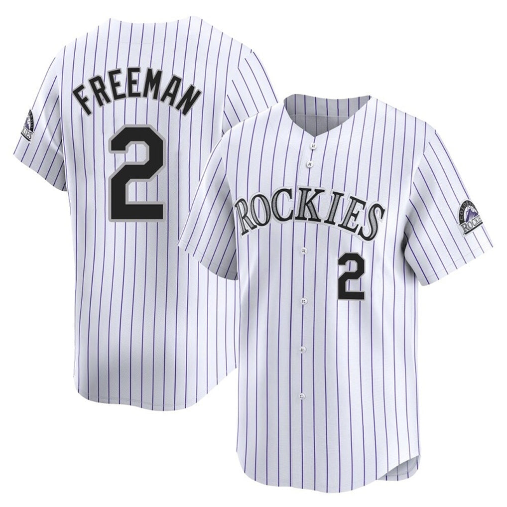 Rebec C.Rockies #2 Tyler Freeman Player White Limited Home Stitched Jerseys