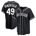 Rebec C.Rockies #49 Antonio Senzatela Player Black Fashion Out Home Game Stitched Jerseys