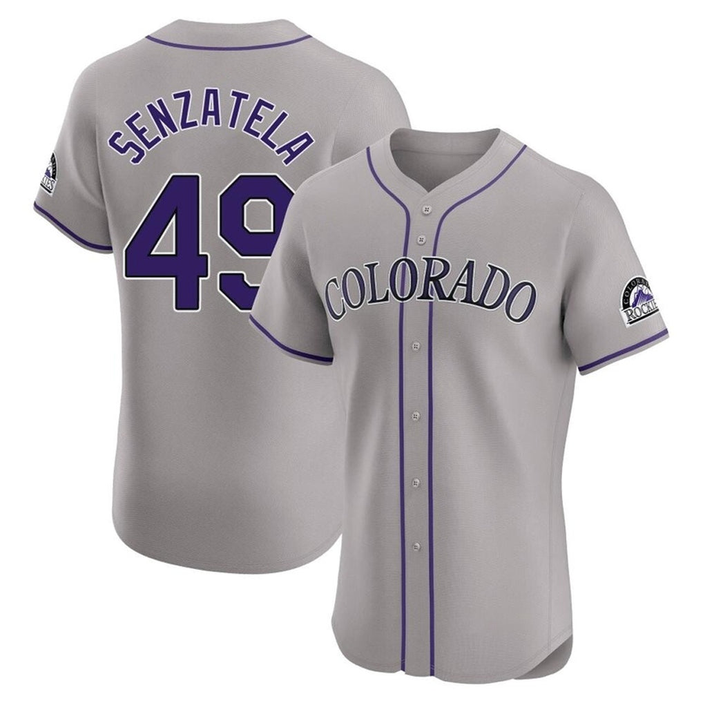 Rebec C.Rockies #49 Antonio Senzatela Player Gray Limited Elite Home Stitched Jerseys