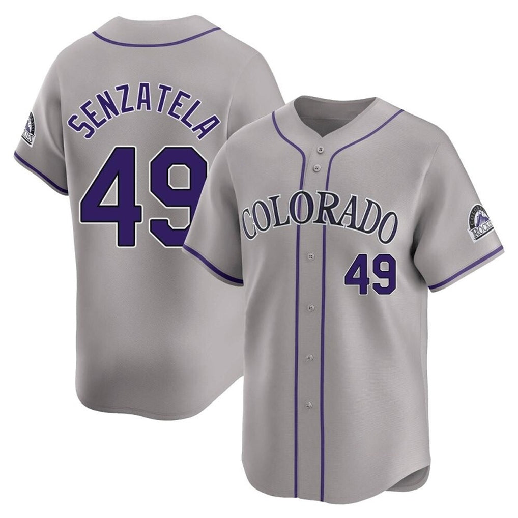 Rebec C.Rockies #49 Antonio Senzatela Player Gray Limited Home Stitched Jerseys