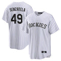Rebec C.Rockies #49 Antonio Senzatela Player White Game Home Stitched Jerseys