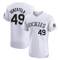 Rebec C.Rockies #49 Antonio Senzatela Player White Limited Elite Home Stitched Jerseys
