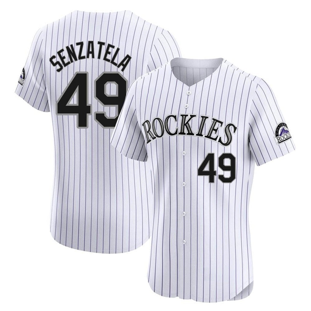 Rebec C.Rockies #49 Antonio Senzatela Player White Limited Elite Home Stitched Jerseys