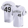 Rebec C.Rockies #49 Antonio Senzatela Player White Limited Home Stitched Jerseys