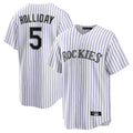 Rebec C.Rockies #5 Matt Holliday Player White Game Home Stitched Jerseys