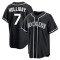 Rebec C.Rockies #7 Matt Holliday Player Black Fashion Out Home Game Stitched Jerseys