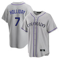 Rebec C.Rockies #7 Matt Holliday Player Gray Game Home Stitched Jerseys